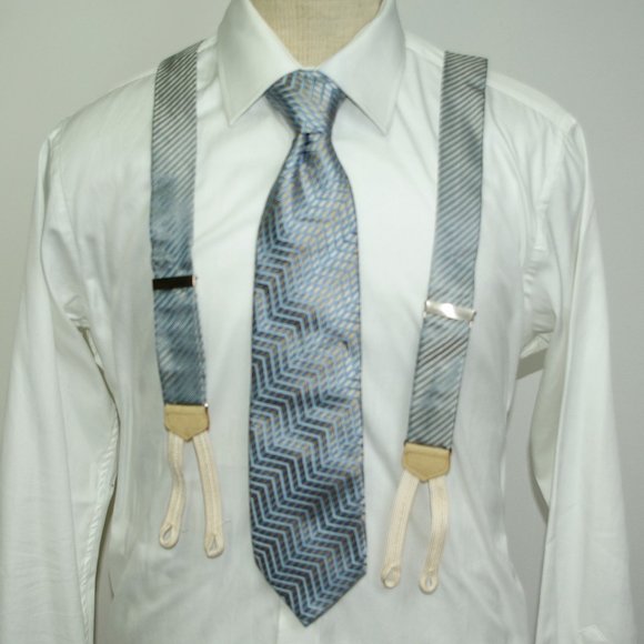 EUC - Silk Tie and Braces - Canali, Trafalgar - Picture 2 of 8